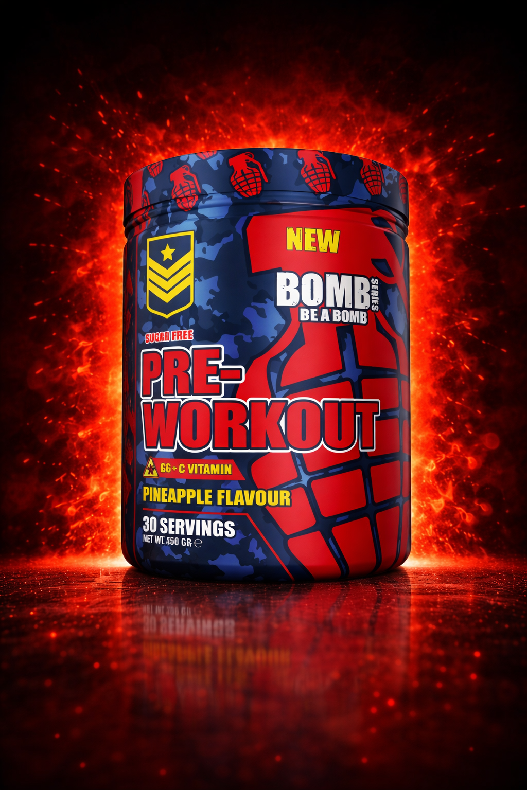 Bomb Series Pre-Workout Ananas Aromalı 450 g 30 Servis Antrenman Öncesi Takviye Edici Gıda