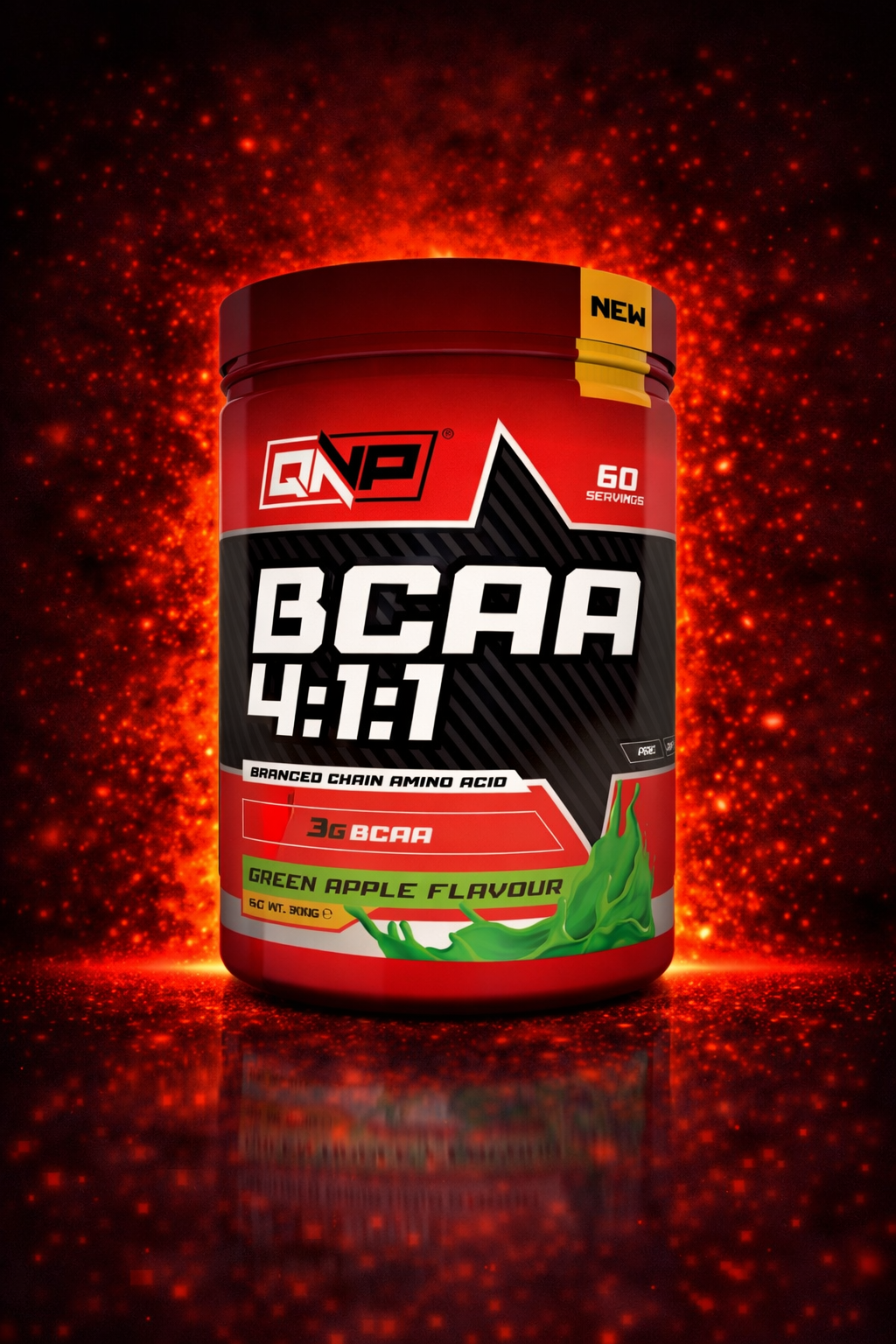 QNP BCAA 4:1:1 300 g Yeşil Elma Aromalı – 60 Servis Dallı Zincirli Amino Asit Tozu